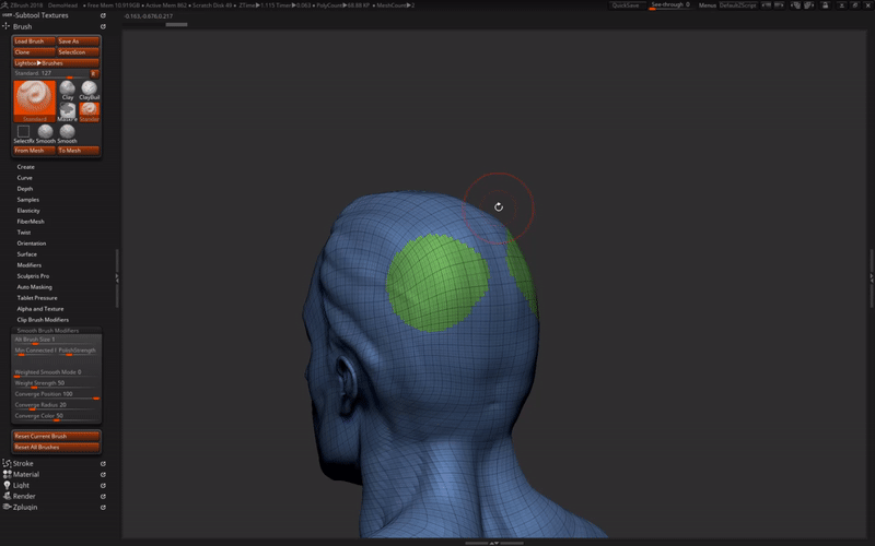 Zbrush 2018 - Smooth Group Brush Issue.gif