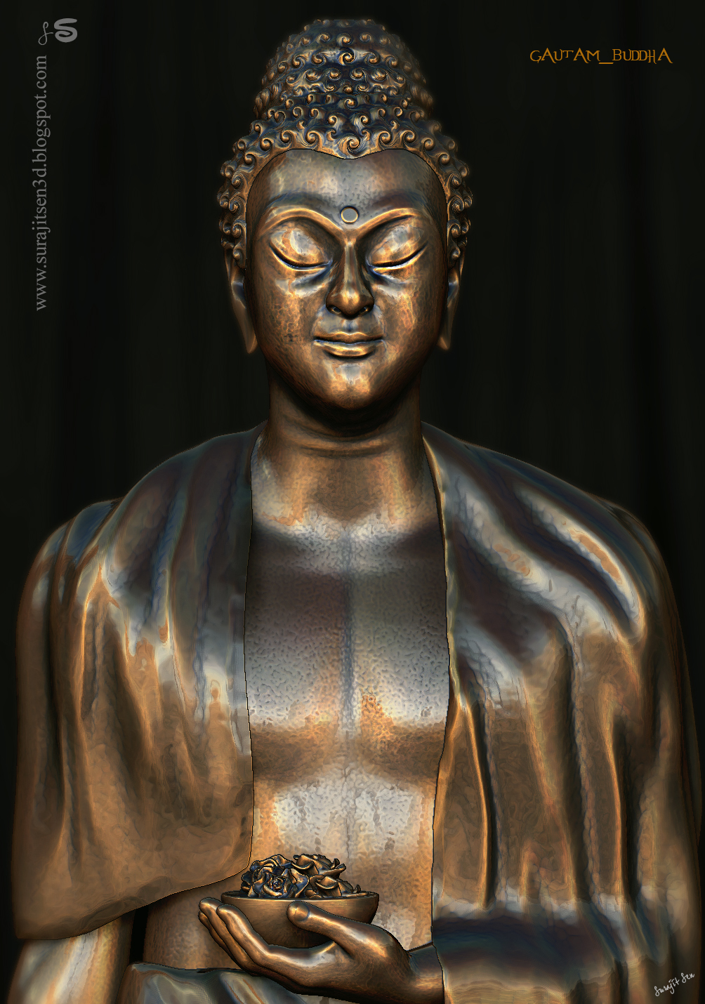 Gautam_Buddha_Digital_Sculpture_Surajit_Sen_Aug2020A