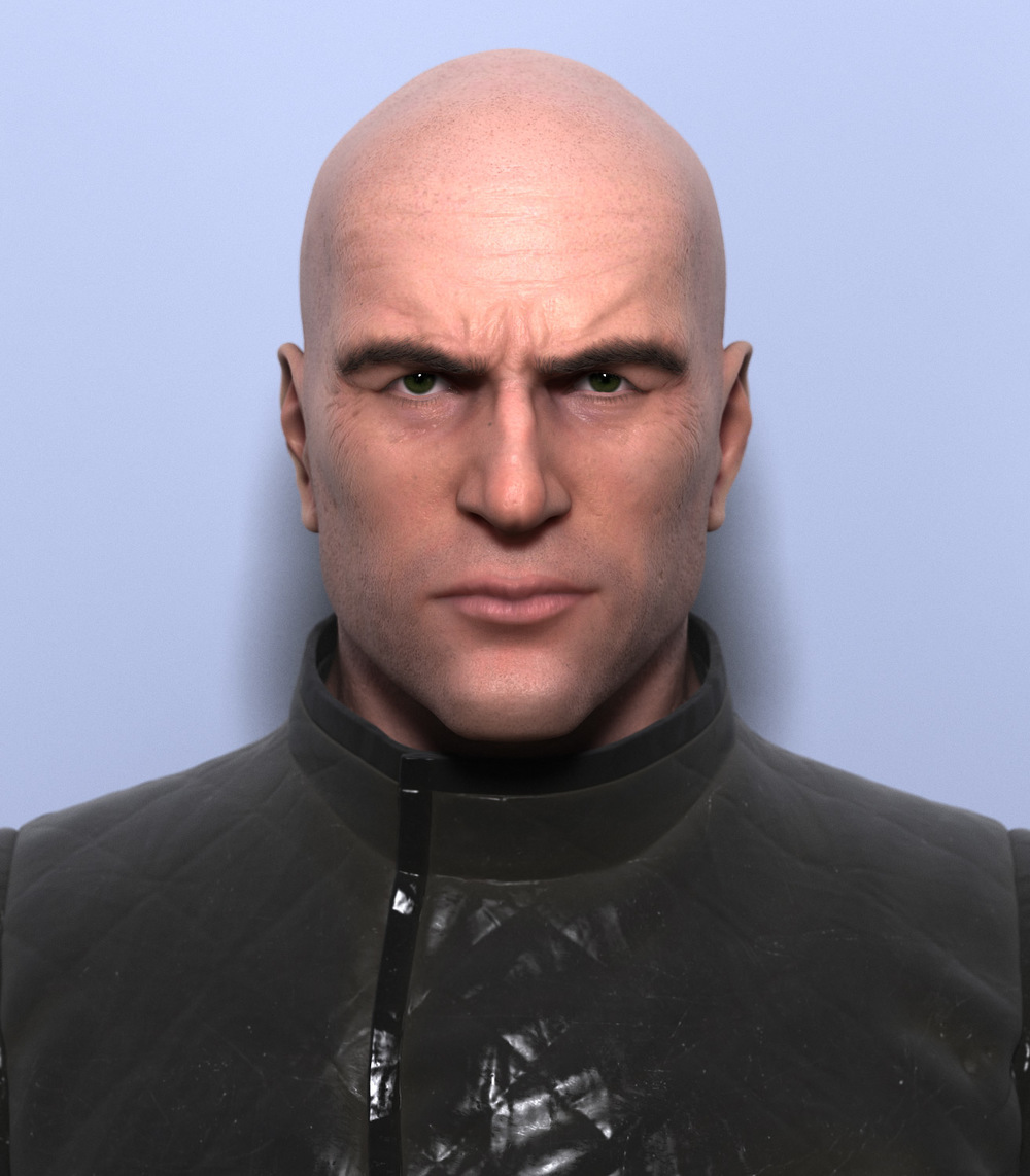 1- Realistic 3D male bust, Render scene & materials - Vray 3.0.jpg