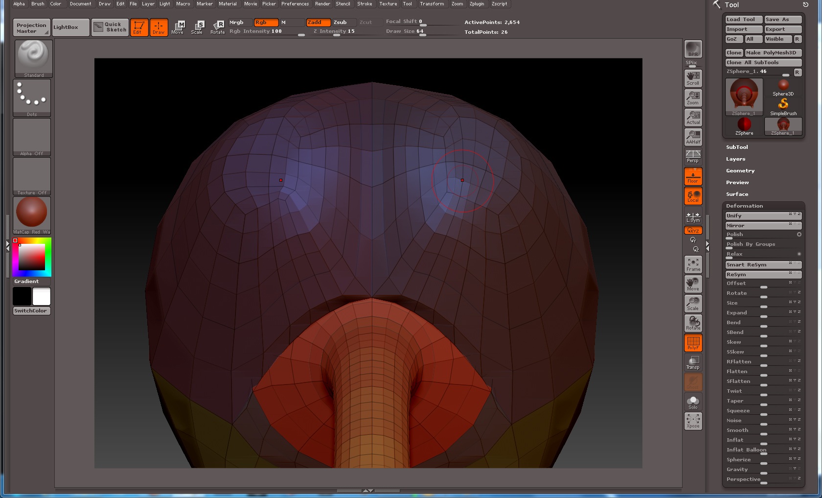 Symmetry problem with zspheres. I need help. ZBrushCentral