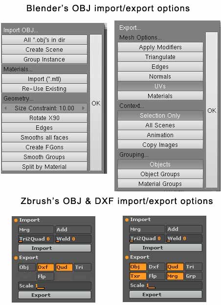 Blender Zbrush Obj Import Export Zbrushcentral