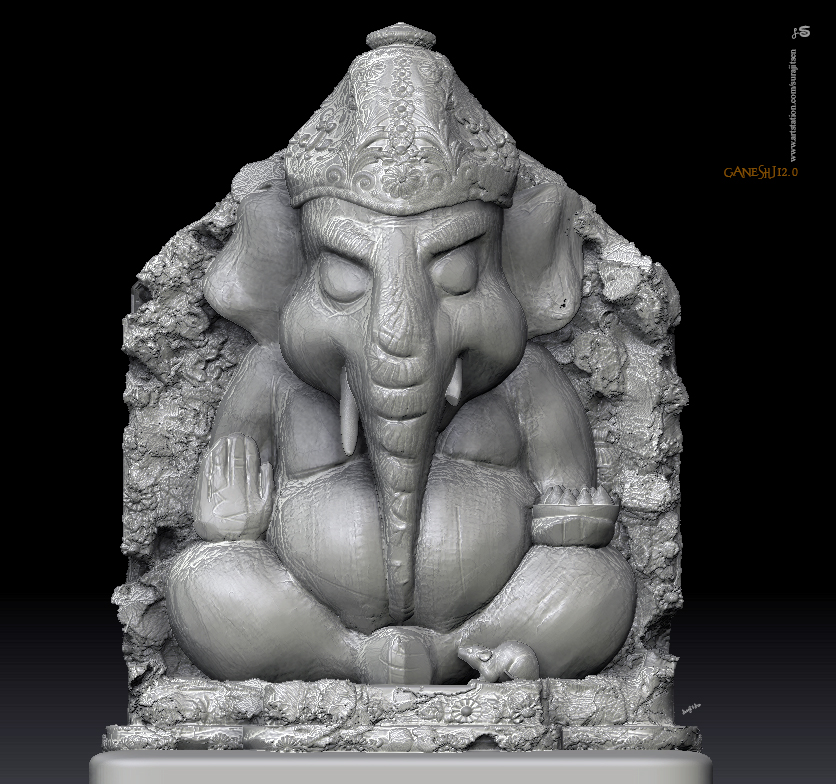 Ganeshji_Digital_Sculpture_SurajitSen_Jan2020_WIP