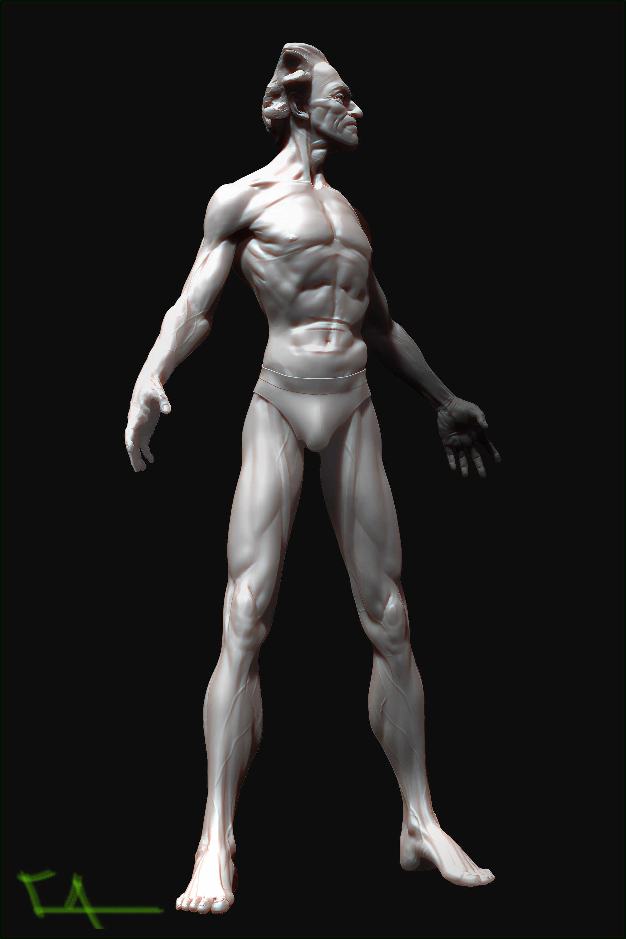 Realistic Rick Sanchez by Darya Girina sculpting_Movement and expression research _5