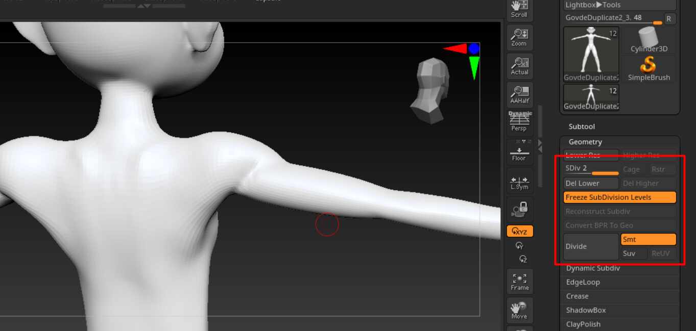 cannot append object hidden zbrush