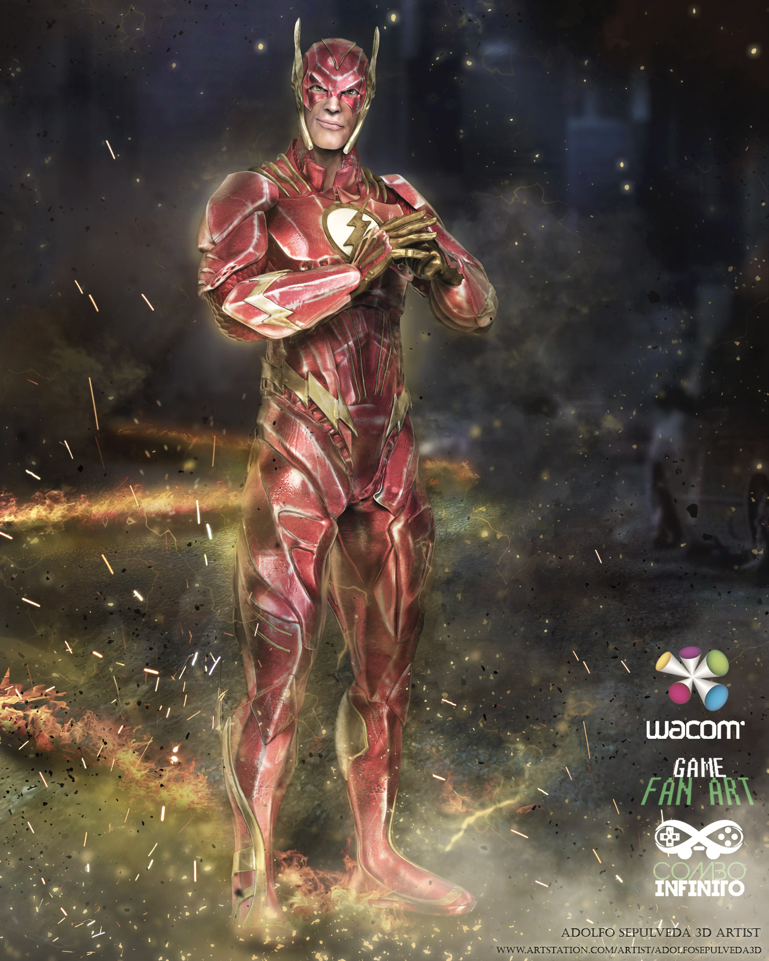 Комбо арт. Injustice 2 Flash. Flash Art Injustice. Flash Art 3d.