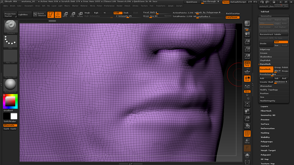 zbrush crashed whem dynamesh