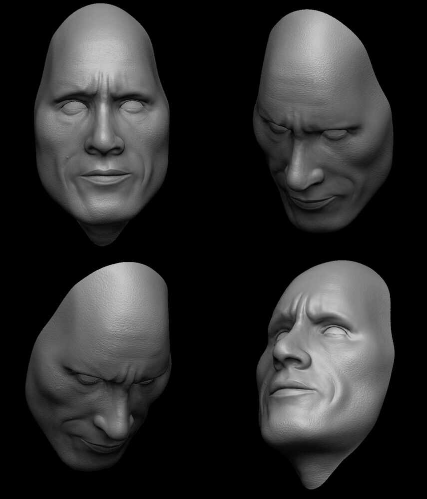 1_Dwayne Johnson_3D Porttrait by Surajit Sen_updated_wip1