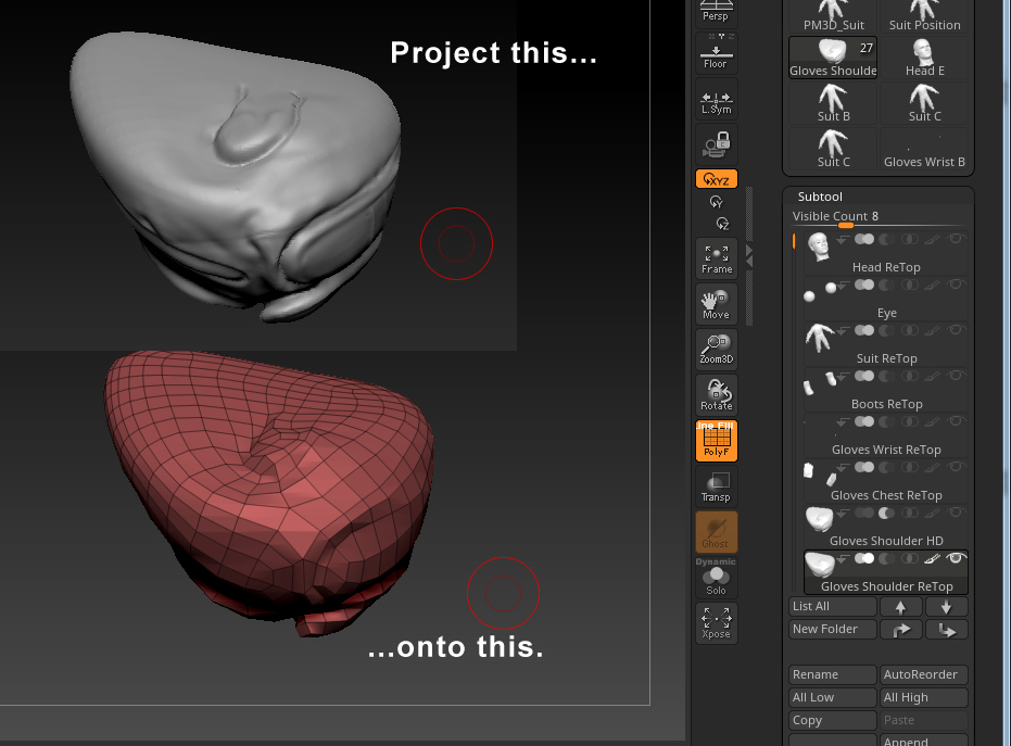fixing projection issues in zbrush