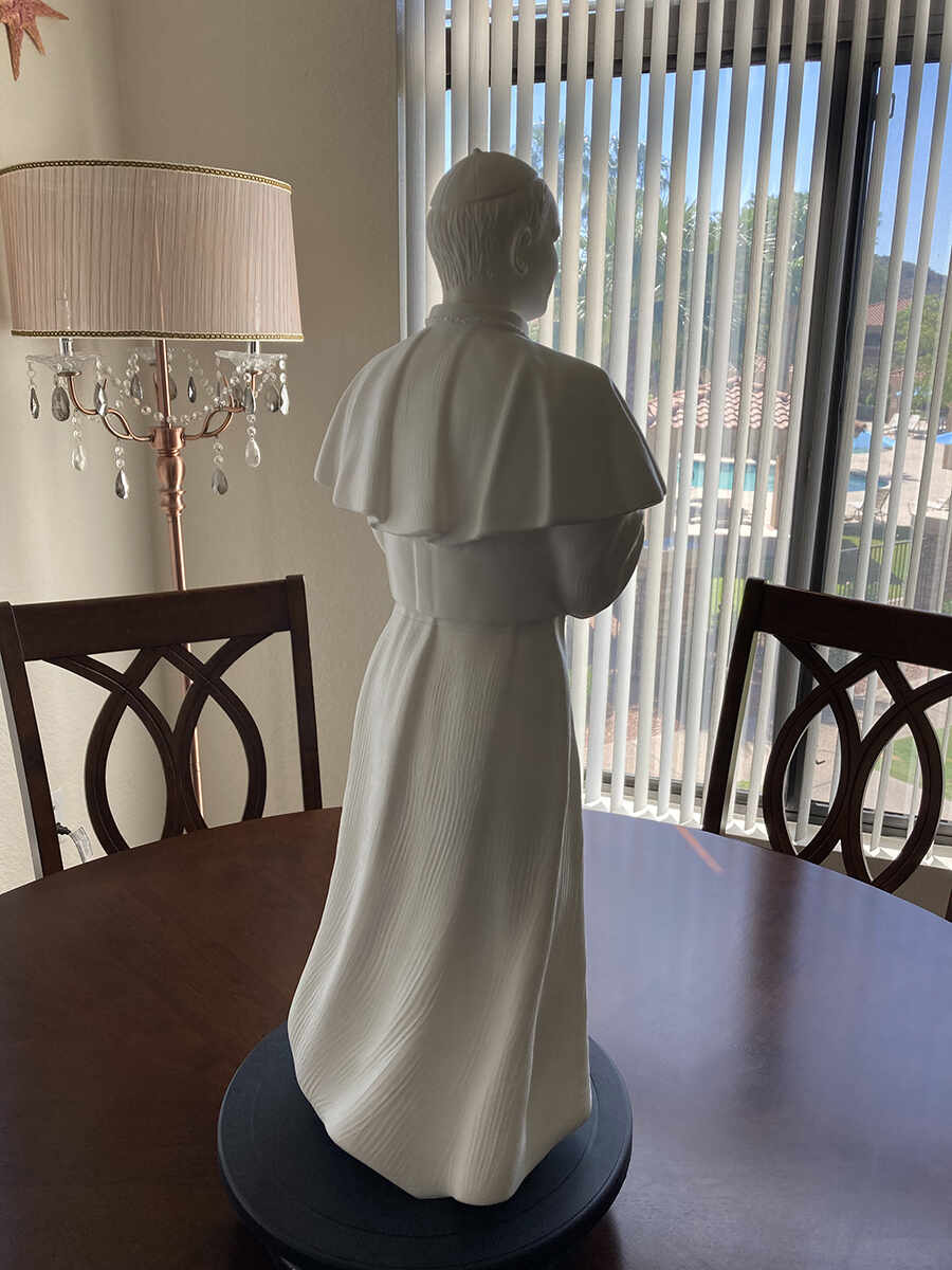 St John Paul II - 3D-Printed Statue BackSide