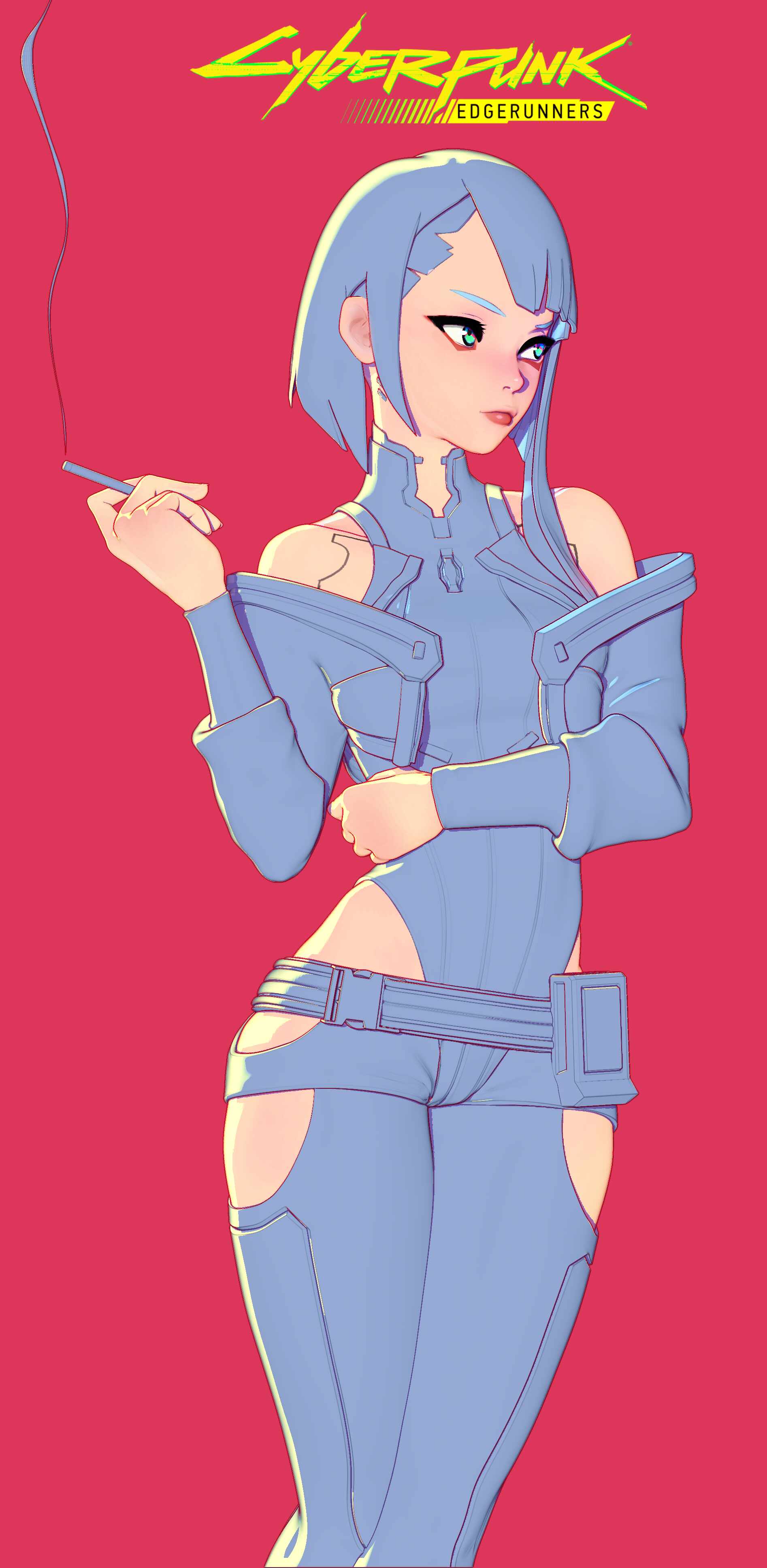 Fanart Lucy from Cyberpunk: Edgerunners. Best anime this year