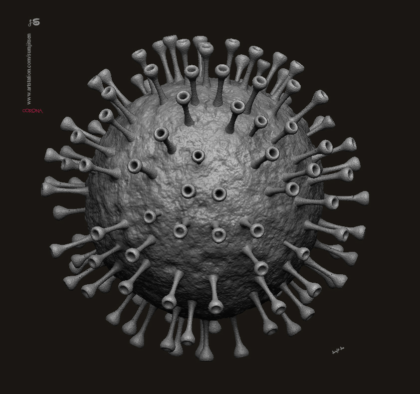 Novel_Coronavirus_Digital_Sculpture_SurajitSen_March2020Aa