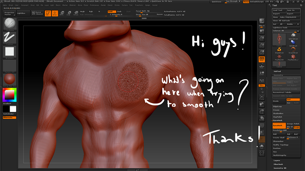 Weird smoothing and holes in mesh - ZBrushCentral