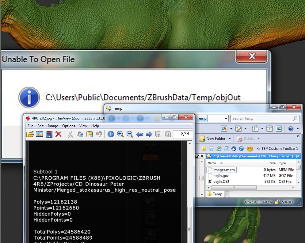 error opening zbrush file