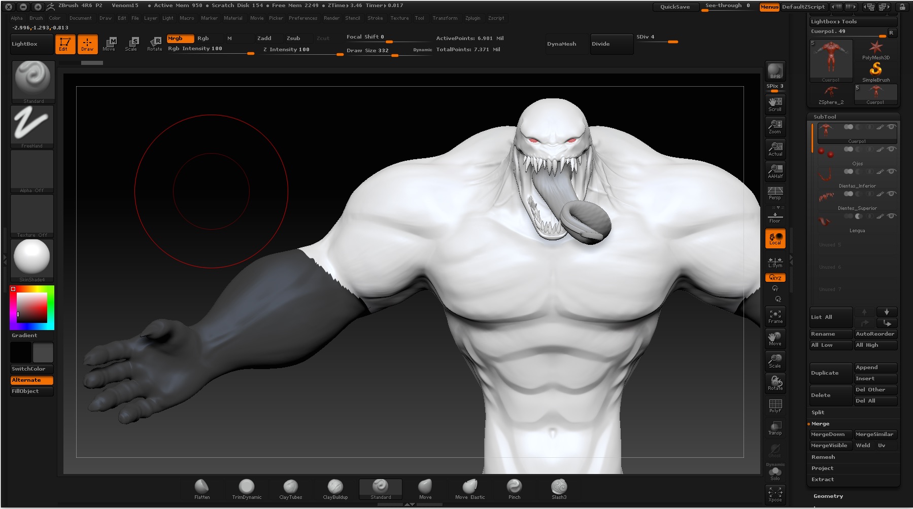 fill object zbrush