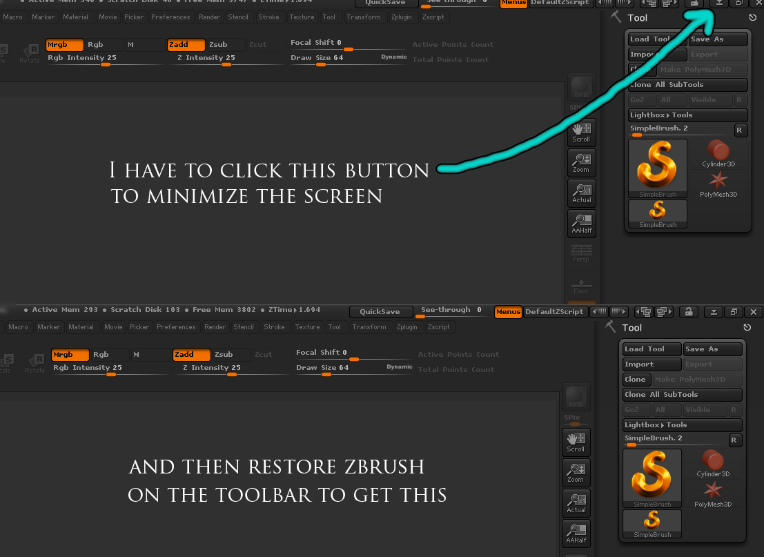 zbrush change document size