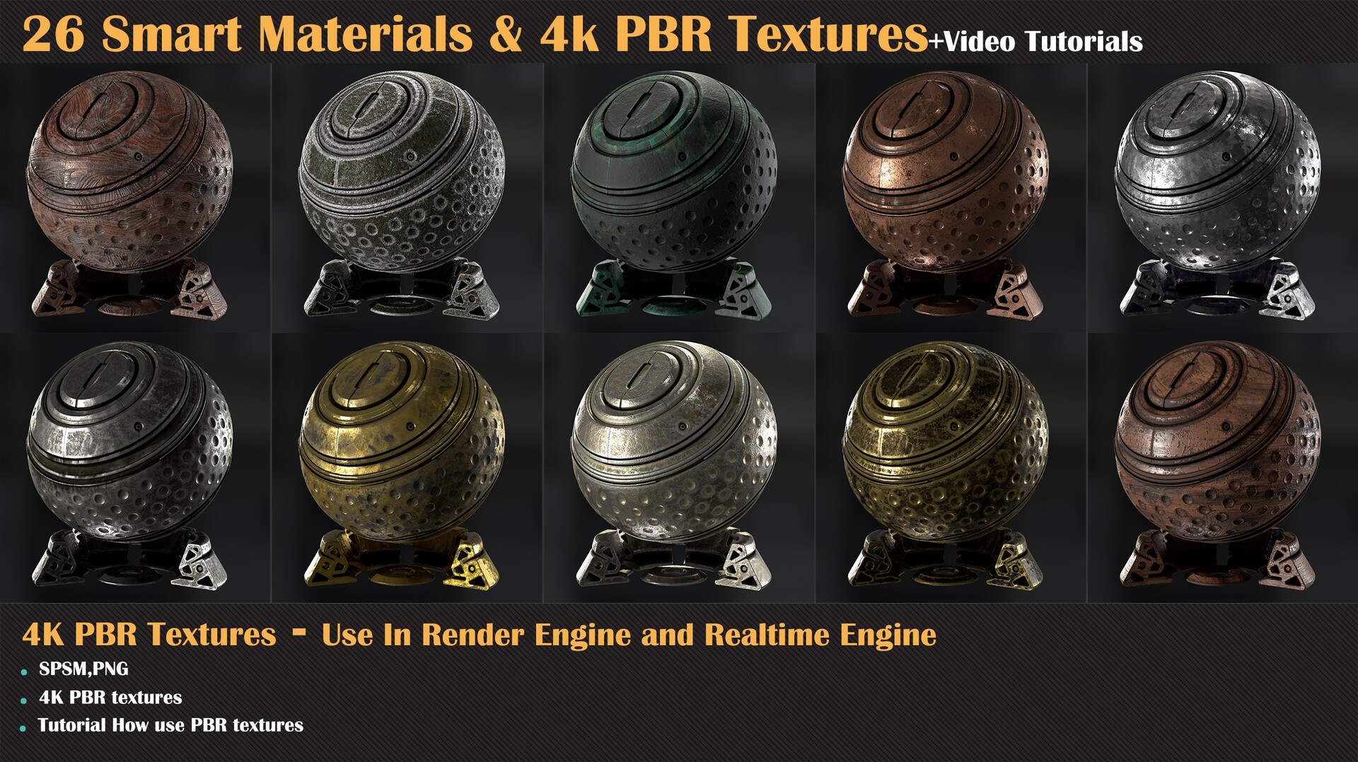 30 Leather Smart Materials + PBR Textures - Vol 11 - ZBrushCentral