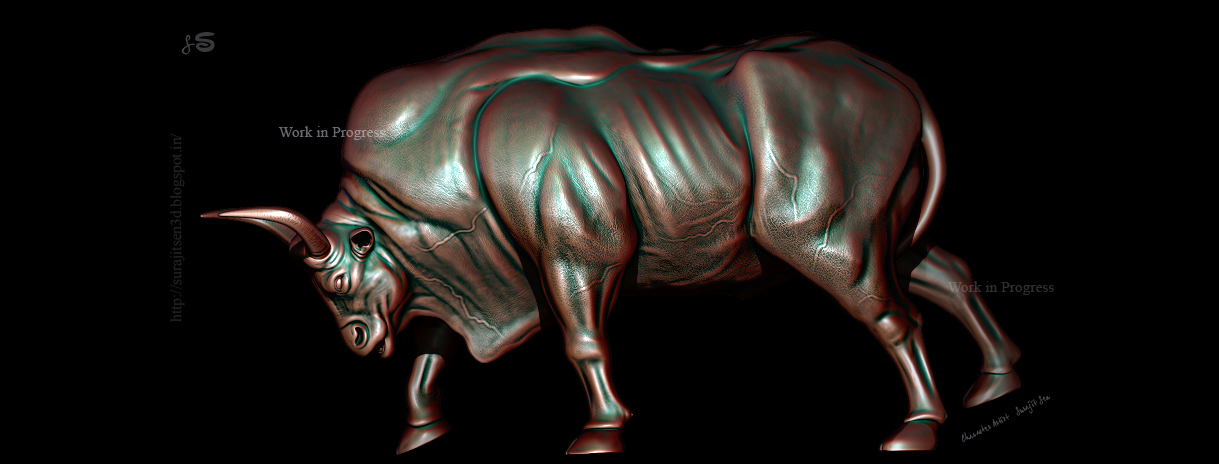 Gaur bull - Digital Sculpting - Work in Progress by Surajit Sen_1.JPG