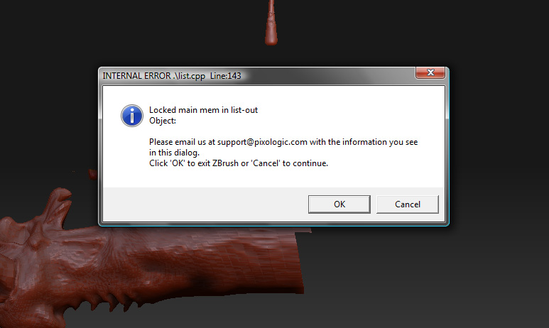zbrush cant sculpt on a subtool