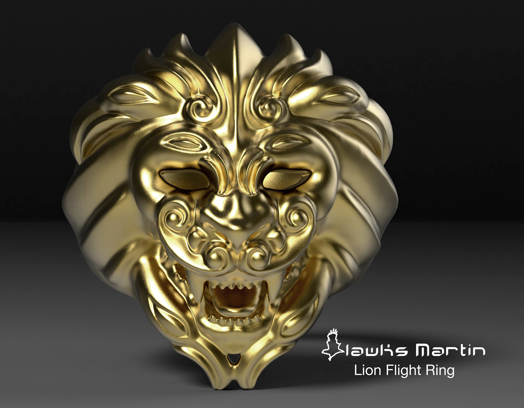 Lion Flight Ring Gold Front2.jpg