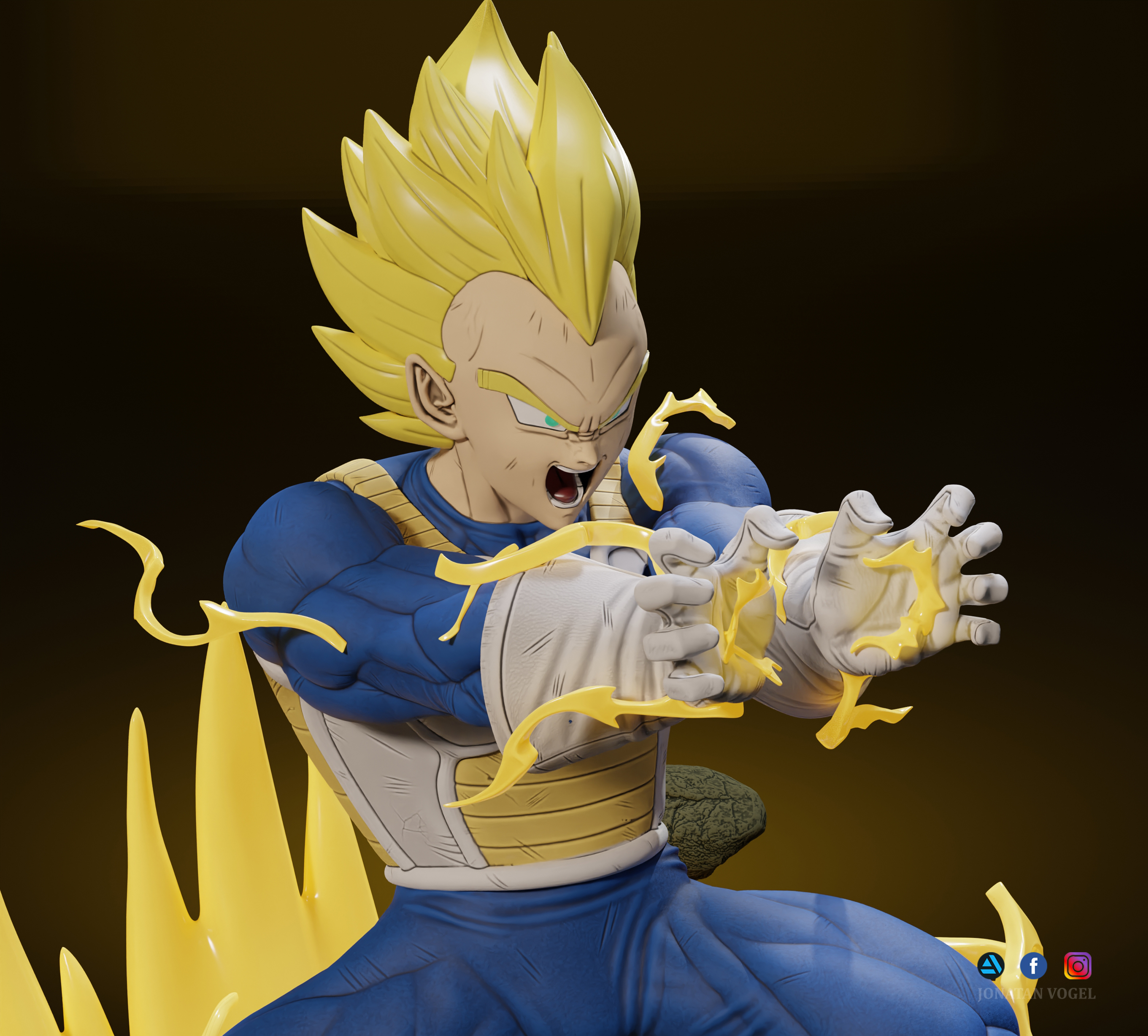 Vegeta Final Flash Statue - ZBrushCentral