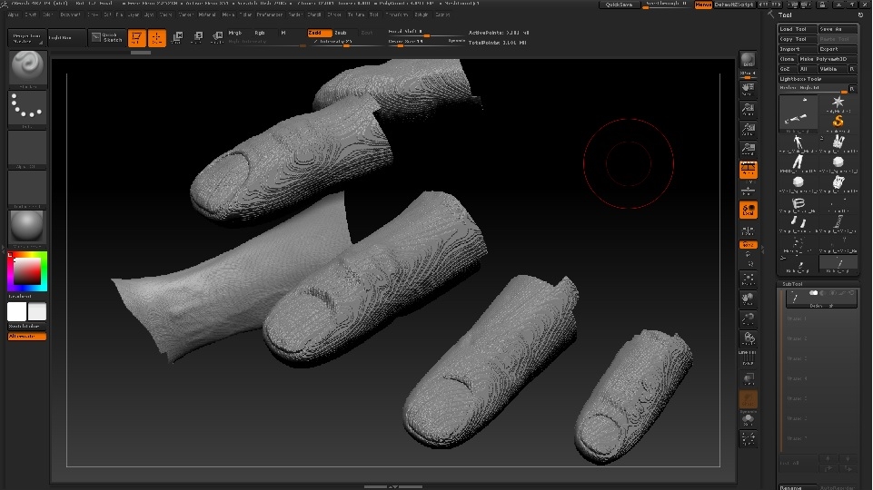 how to turn off see through mesh in zbrush