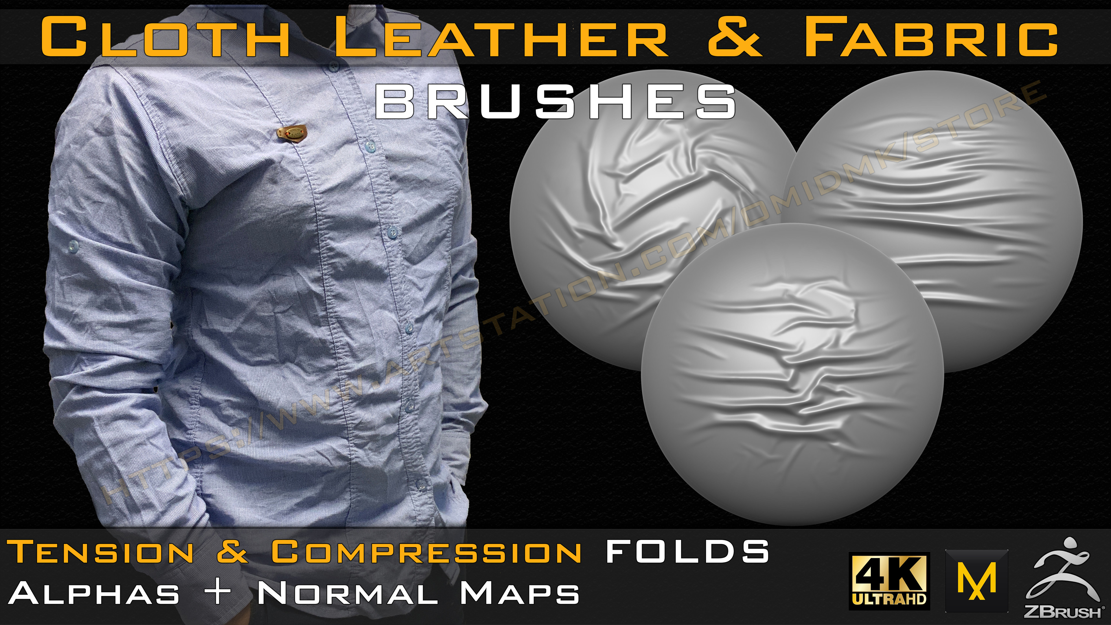 50 cloth Leather & Fabric Brushes (4k) ZBrushCentral