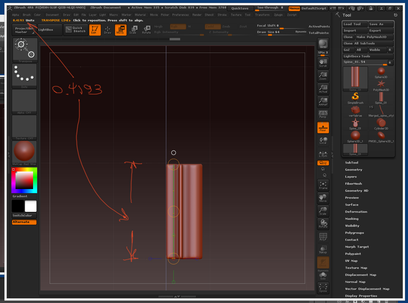 change floor size zbrush