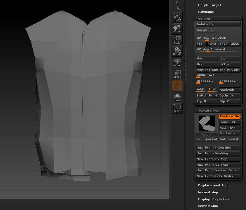 unwanted errors after "new from polypaint" ZBrushCentral