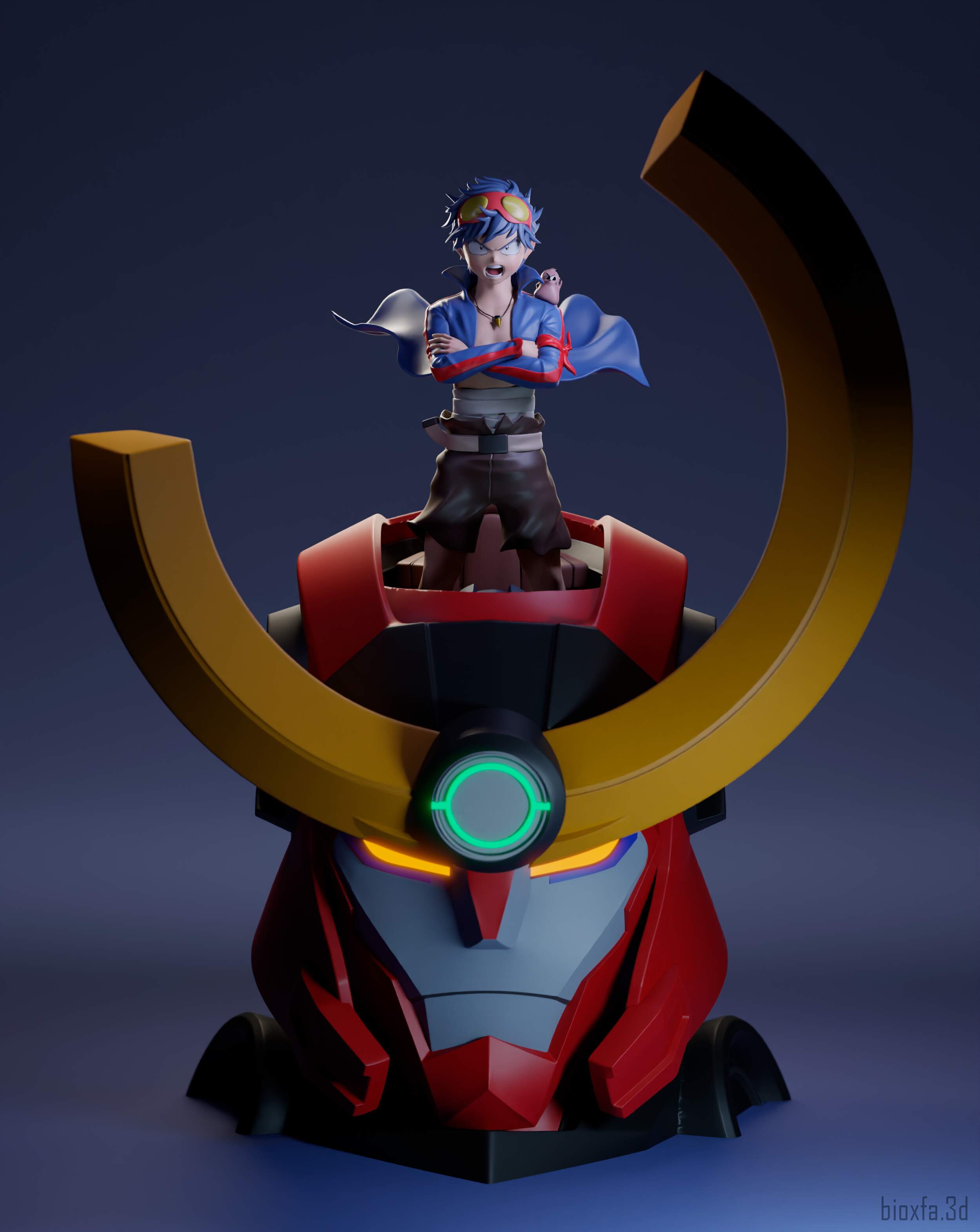 Tengen Toppa Gurren Lagann - Simon Fanart statue - ZBrushCentral