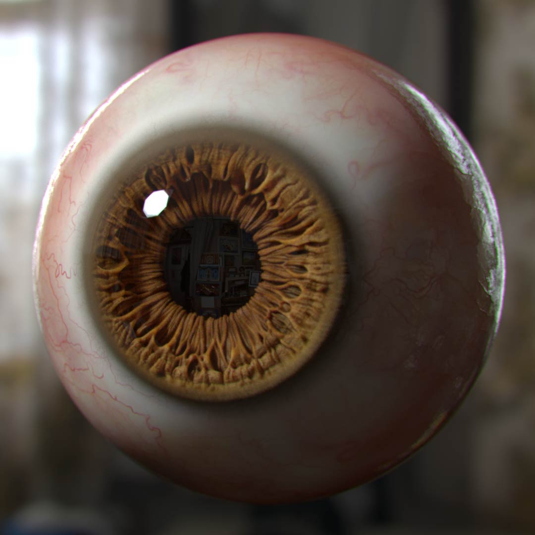 macro of an eye in zbrush