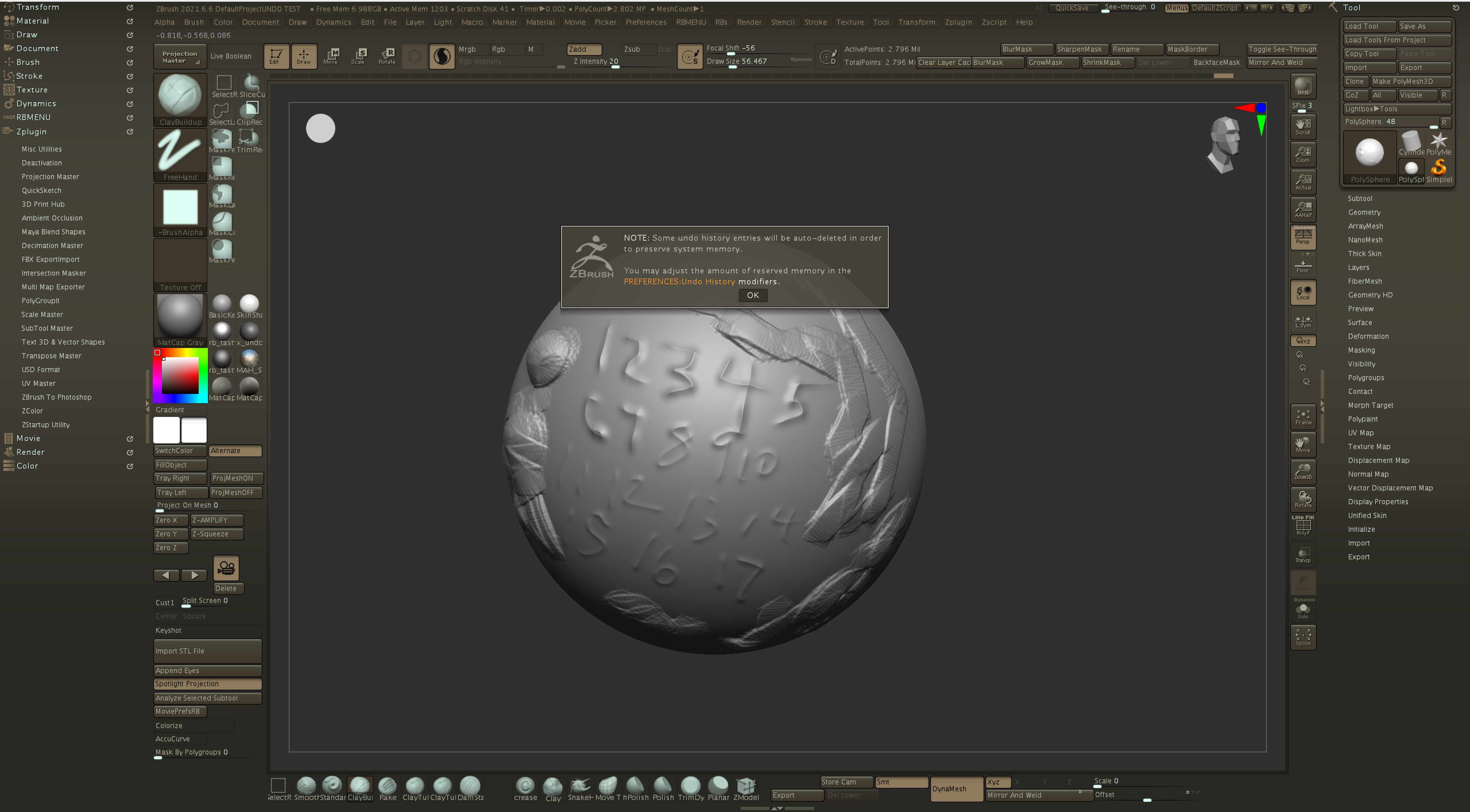 how to delete subdivision history in zbrush