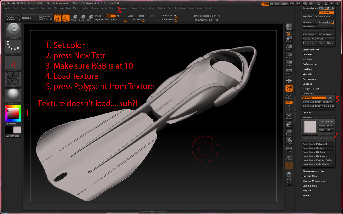 Polypaint from texture not working? ZBrushCentral