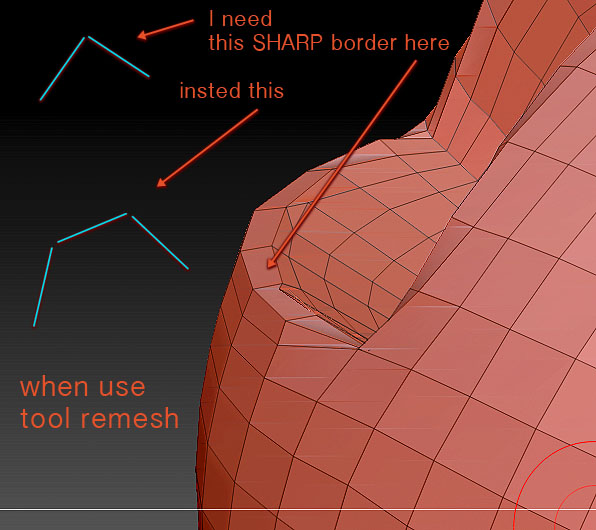 sharpen edge in zbrush