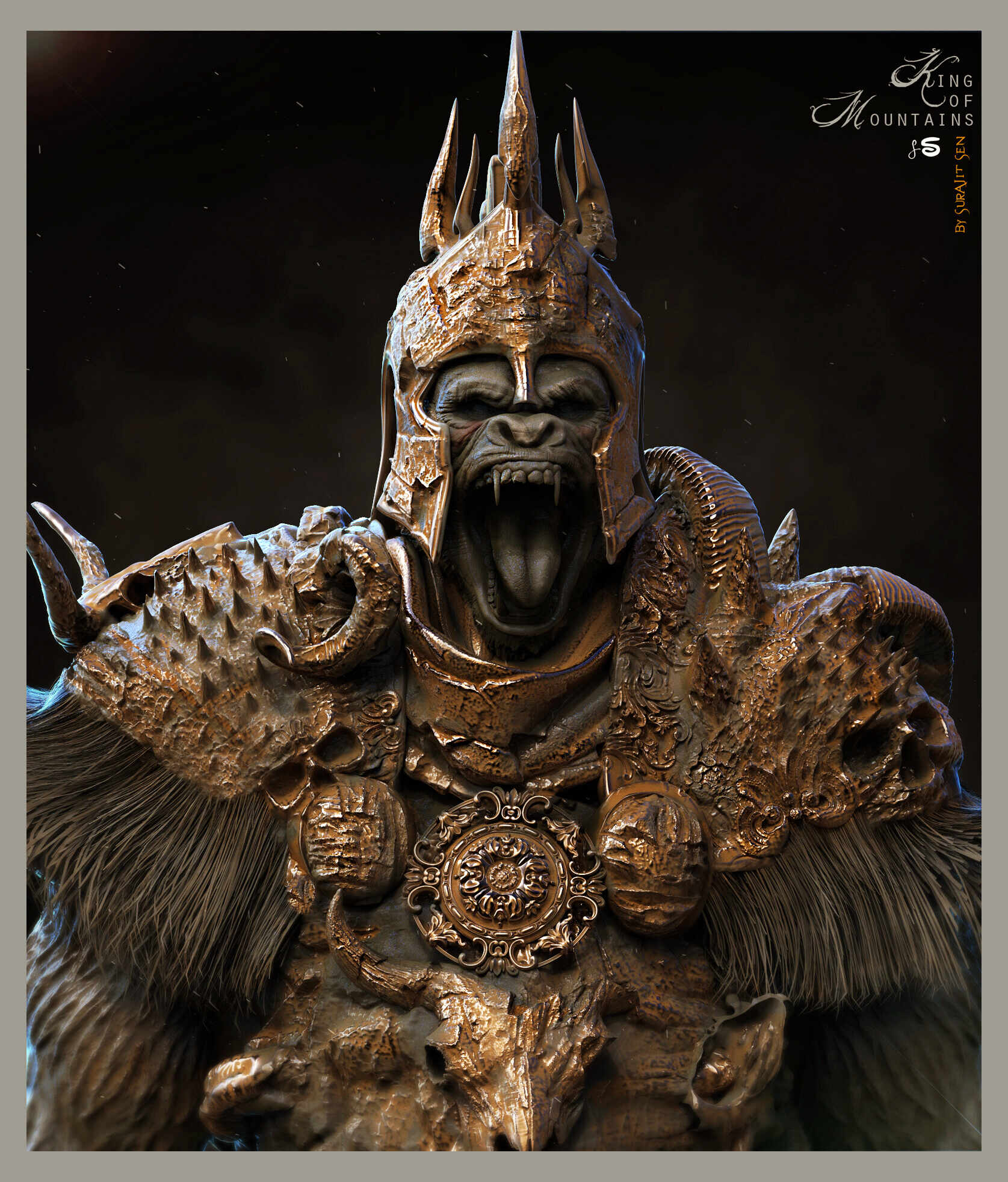 king-of-mountains-digital-sculpture-surajitsen-2024
