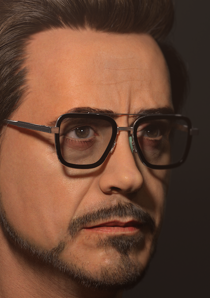 Tony Stark 1/6 Scale Head Sculpt Carving W/neck Calm Iron Man 12'' Male  Figure | eBay