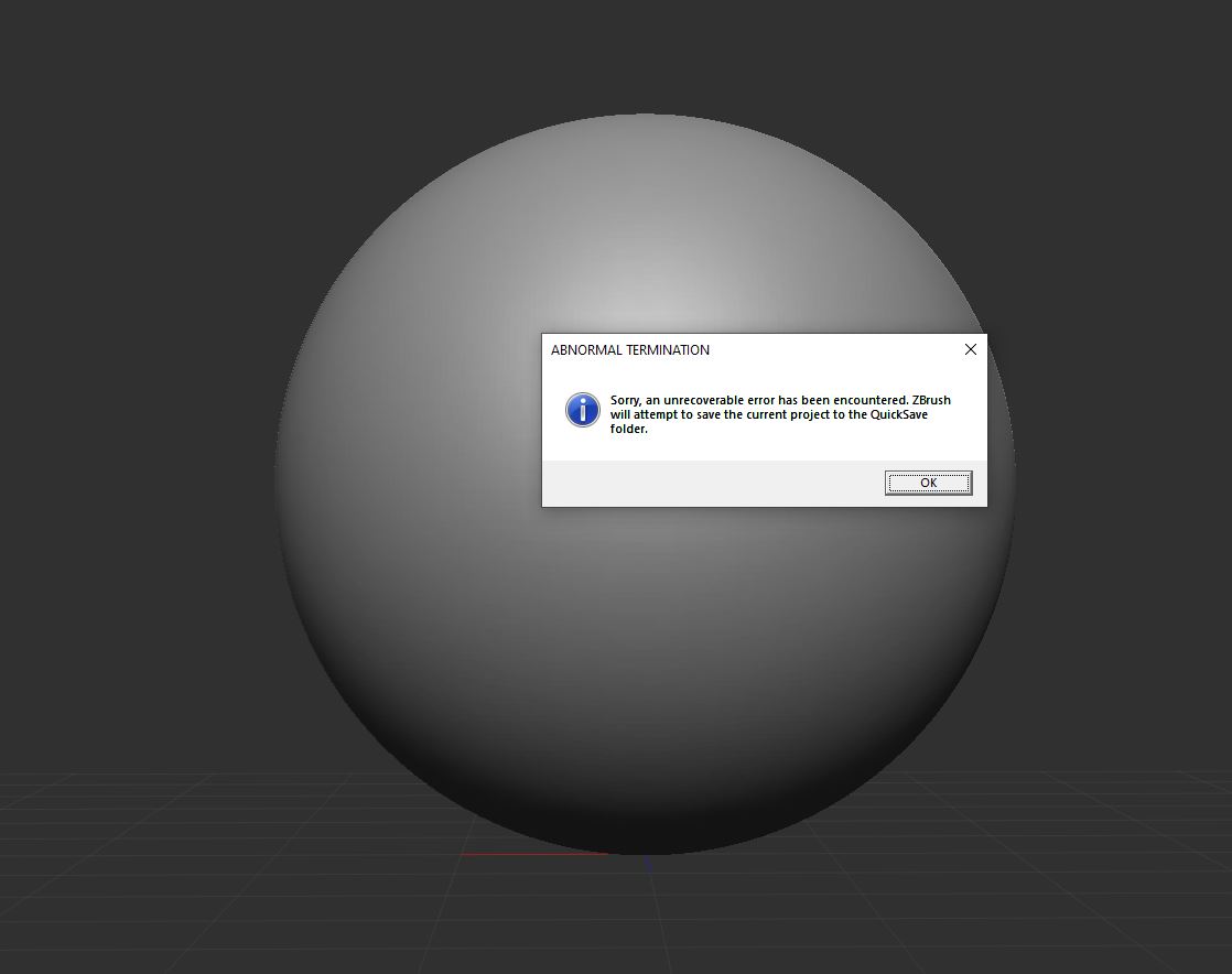 error opening zbrush