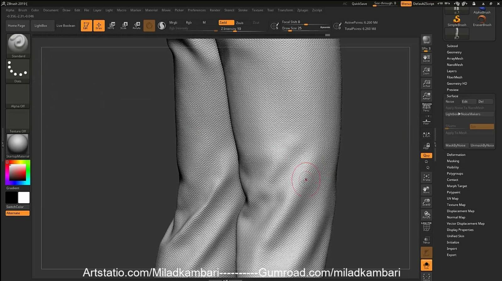 smoothing in zbrush creates noise