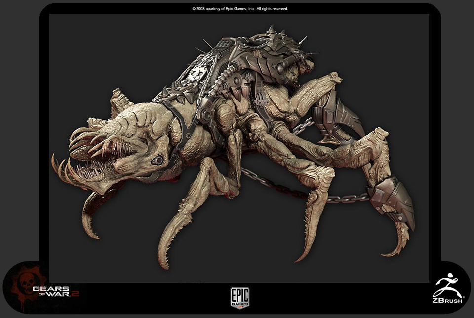 Gears of War 2: Locust Calendar, I did texture work and cre…