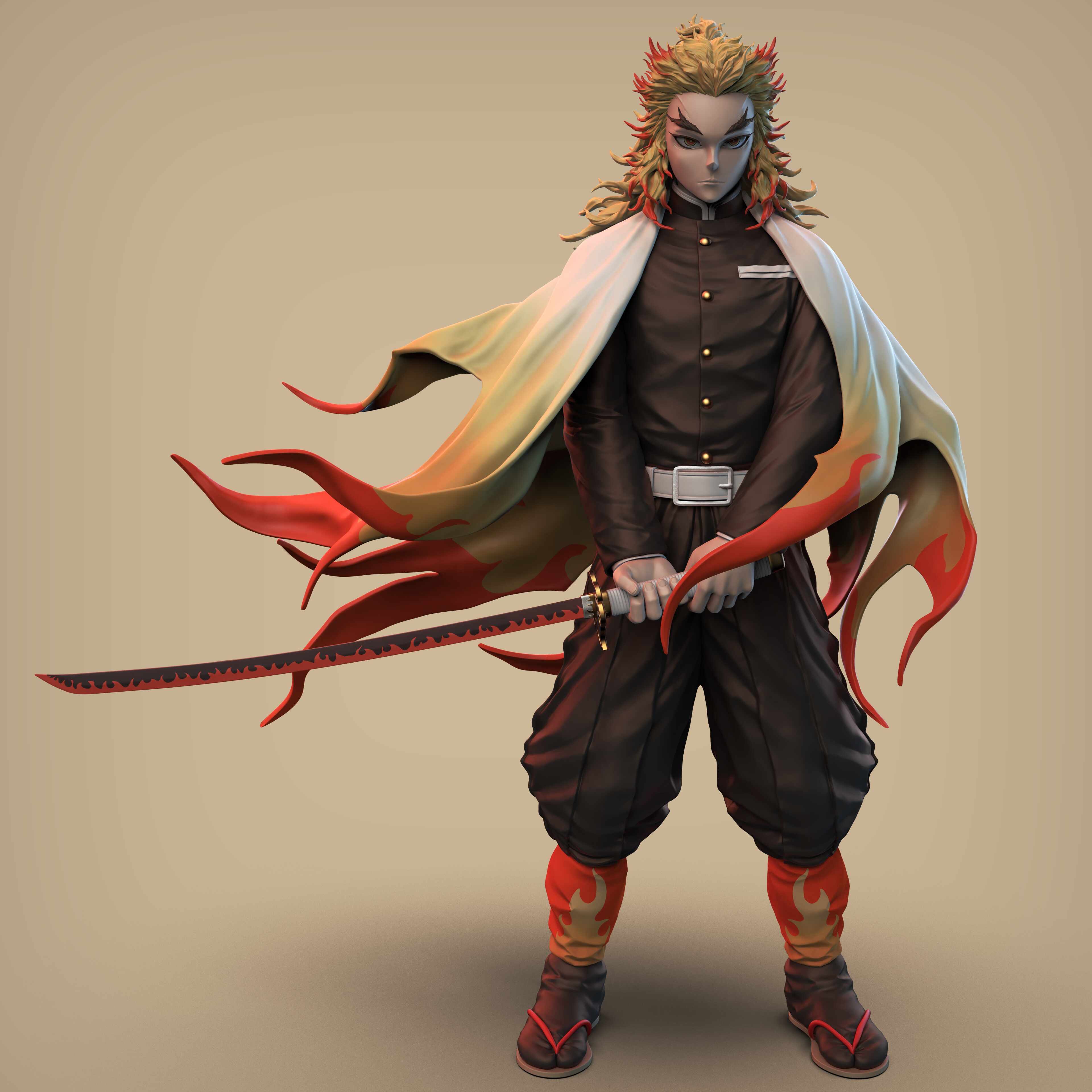鬼滅の刃 Demon Slayer Fan Art Rengoku Kyojuro 煉獄杏寿郎 Zbrushcentral
