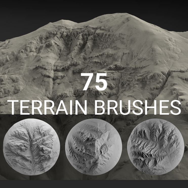 terrain brushes zbrush