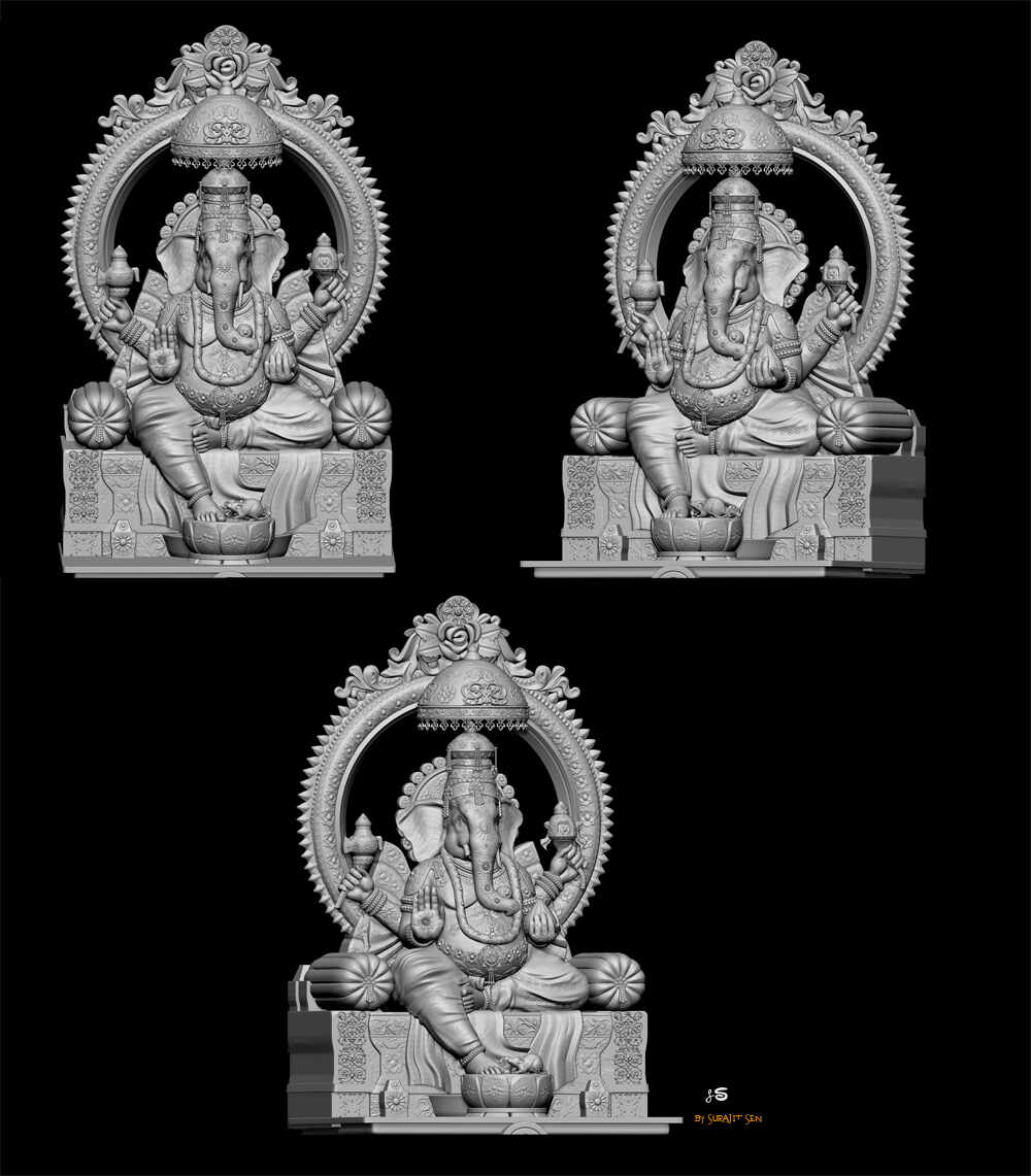 Ganapati_Digital_Sculpture_SurajitSen_Sept2021A1_LWIP