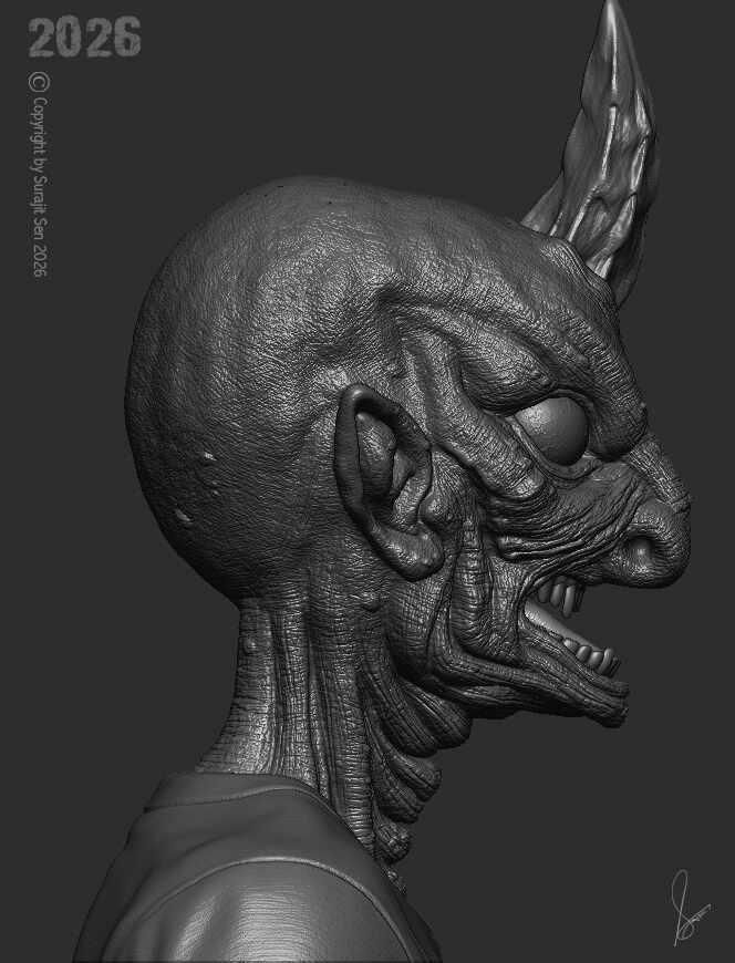 One_Horn_Creature_Digital_SCulpture_SurajitSen_June2026_for_WIP4