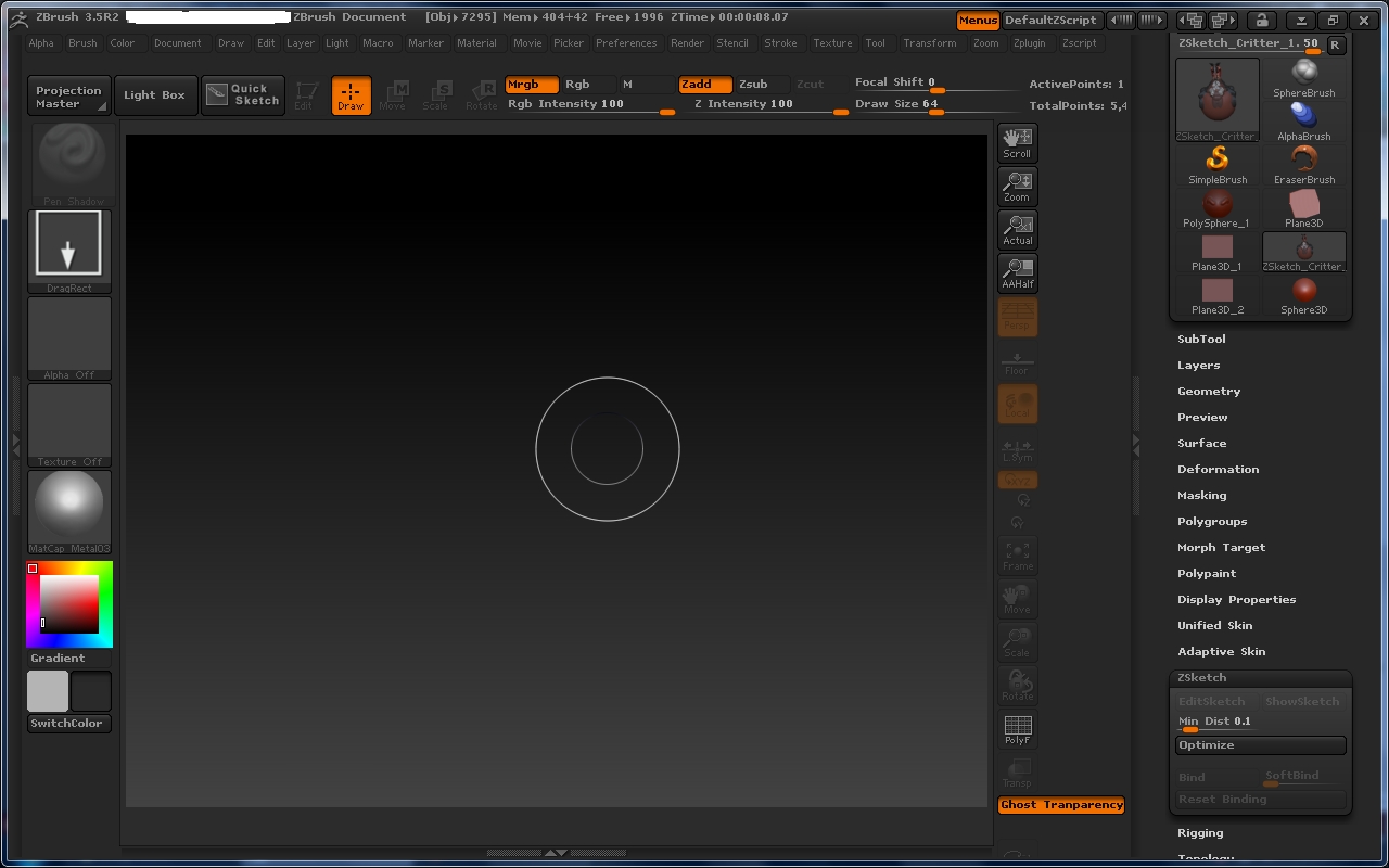 ZBrush 3.5 R3 ZSketch not working... ZBrushCentral