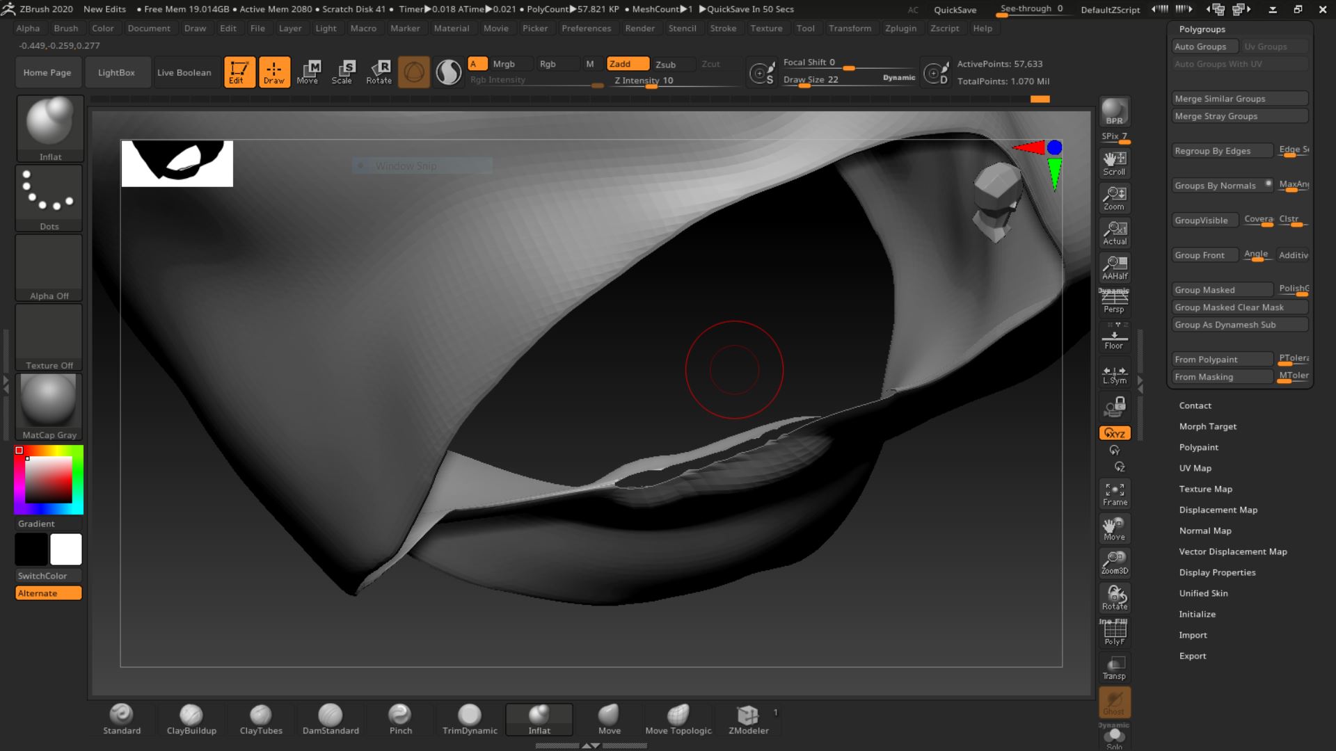 delete hidden zbrush