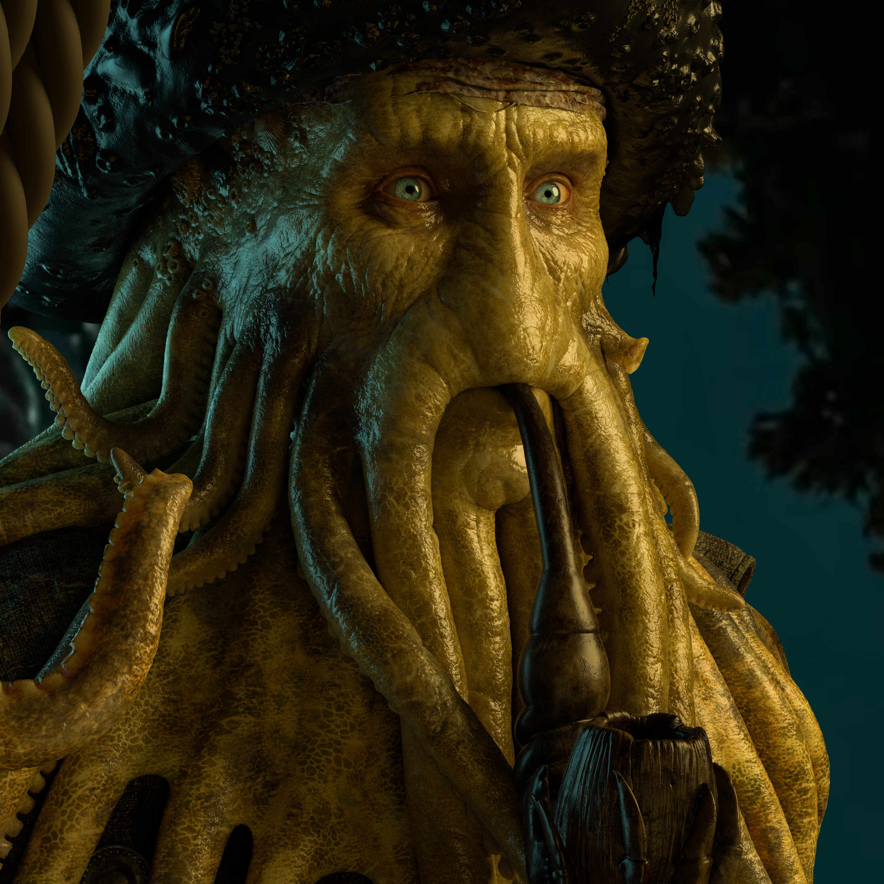 Retro RenderMan: ILM's stunning Davy Jones - befores & afters