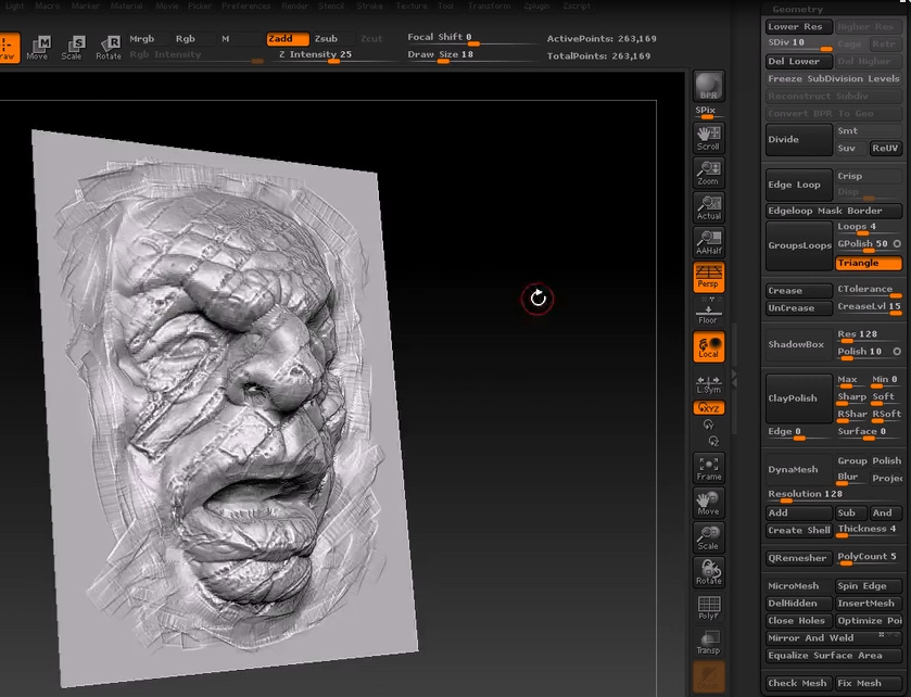how to reduce subdivisions in zbrush