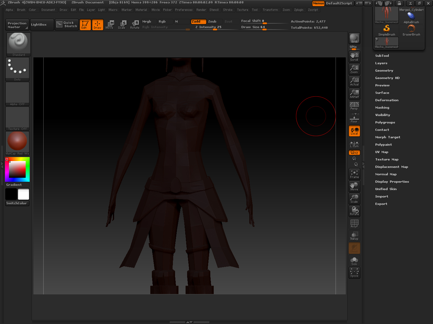 why did my zbrush model go dark