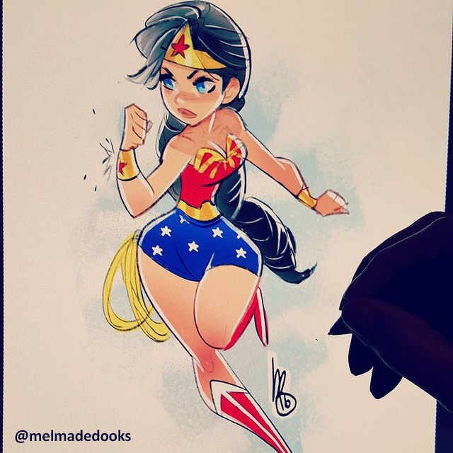 Melmadedooks - Wonder Woman - Original Artwork - squared - signed