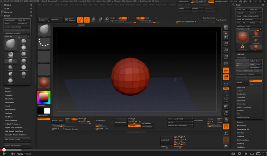 insert sphere zbrush 2019