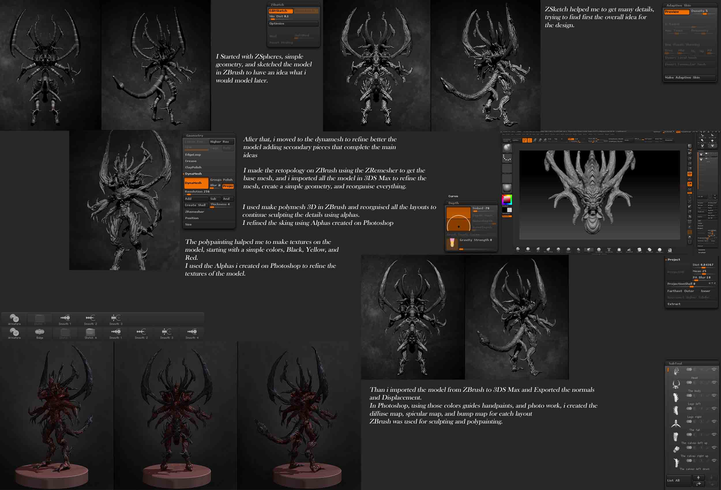 Steps on ZBrush Diablo 3D Character Creature Blizzard By Yacine BRINIS - View 02.jpg